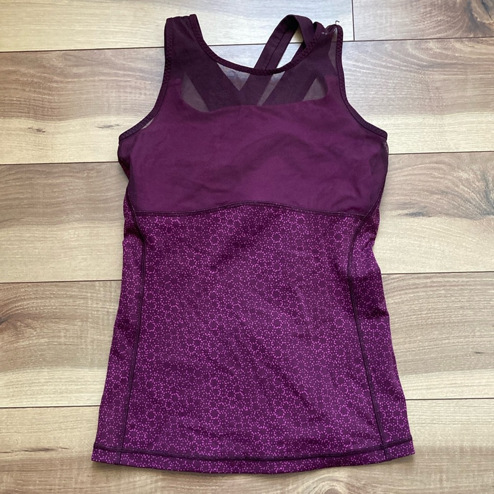 Lululemon Burgundy and pink built in bra tank.